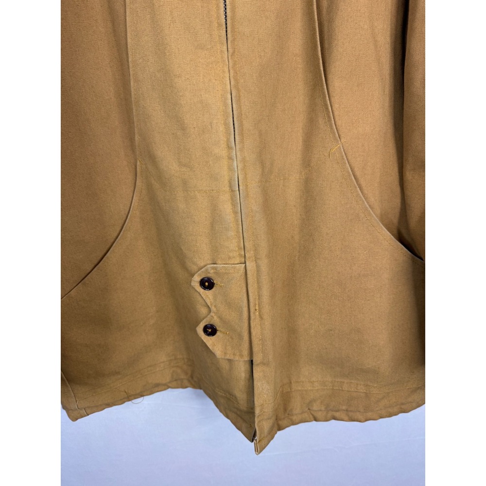 Vintage Brush Fire Canvas Work Jacket Sherpa Lined Duck‎ Chore Coat Brown Men 48 - Picture 4 of 13